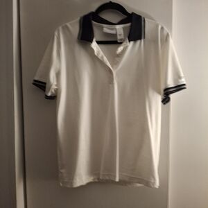 Liz Golf Women's White Polo Shirt with Black Accents